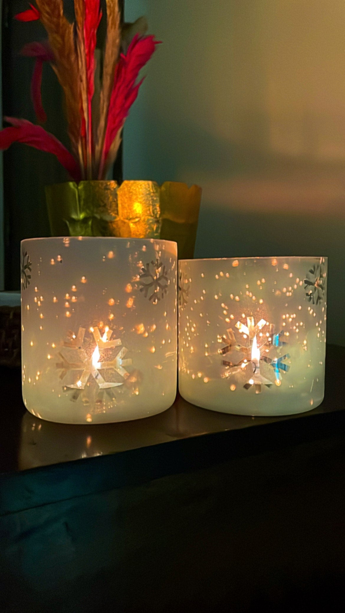 Snowflake Candle Holder Set of 2
