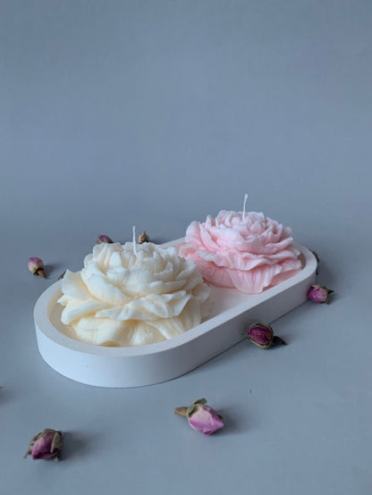 Natural soy wax Peony Candles Set of Two